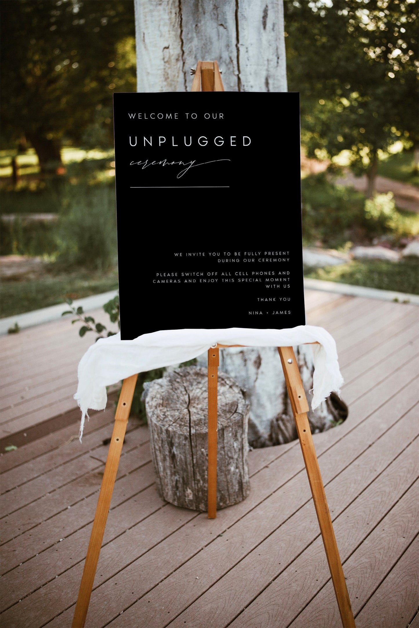 Nina MODERN Printable Unplugged Ceremony Sign