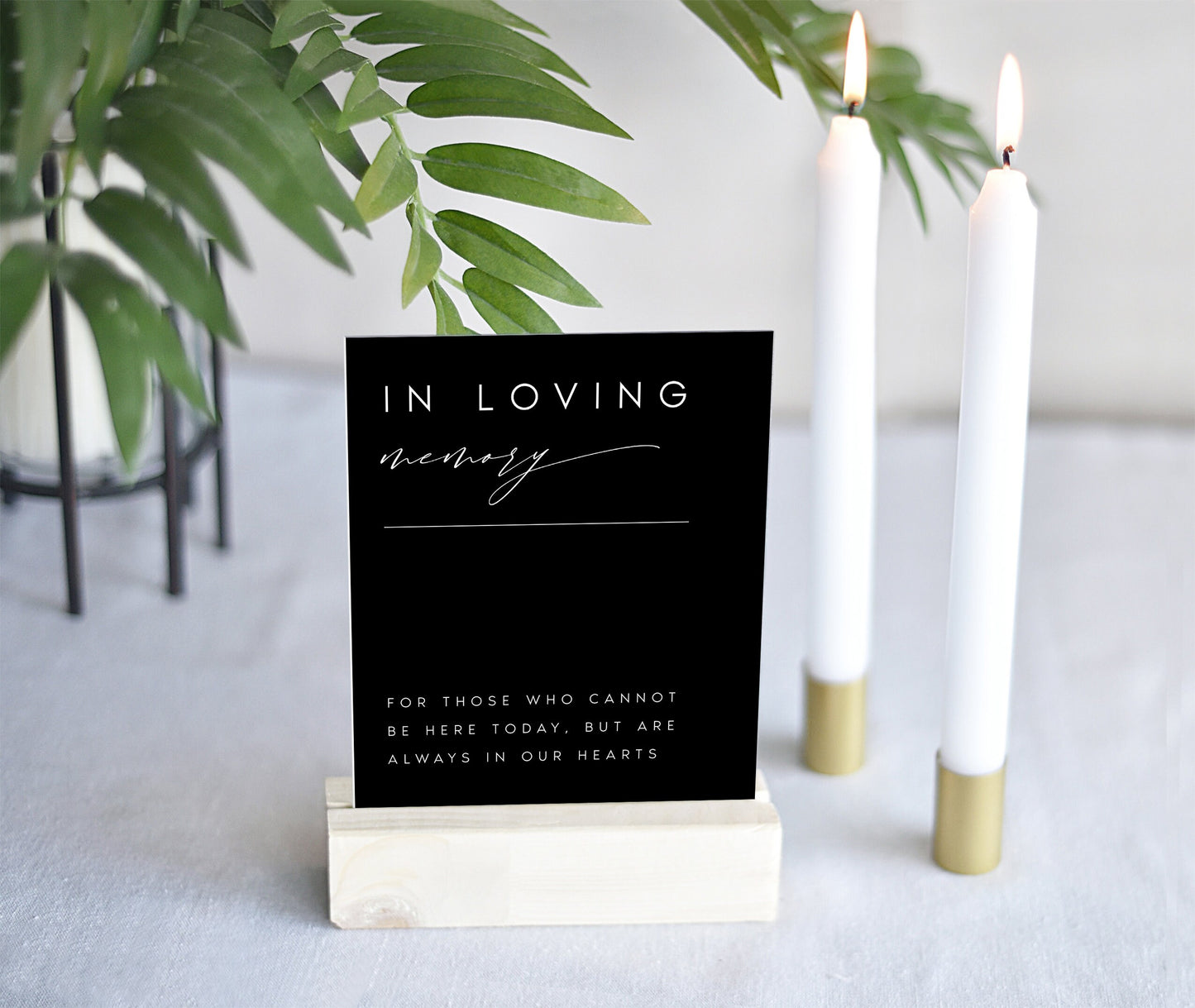 Nina Black In Loving Memory Sign Template