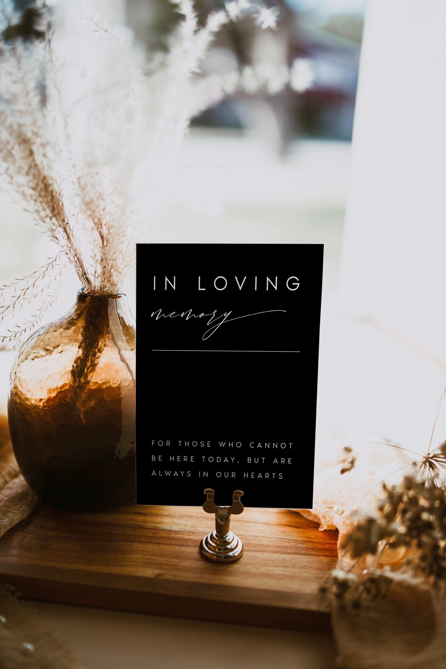 Nina Black In Loving Memory Sign Template