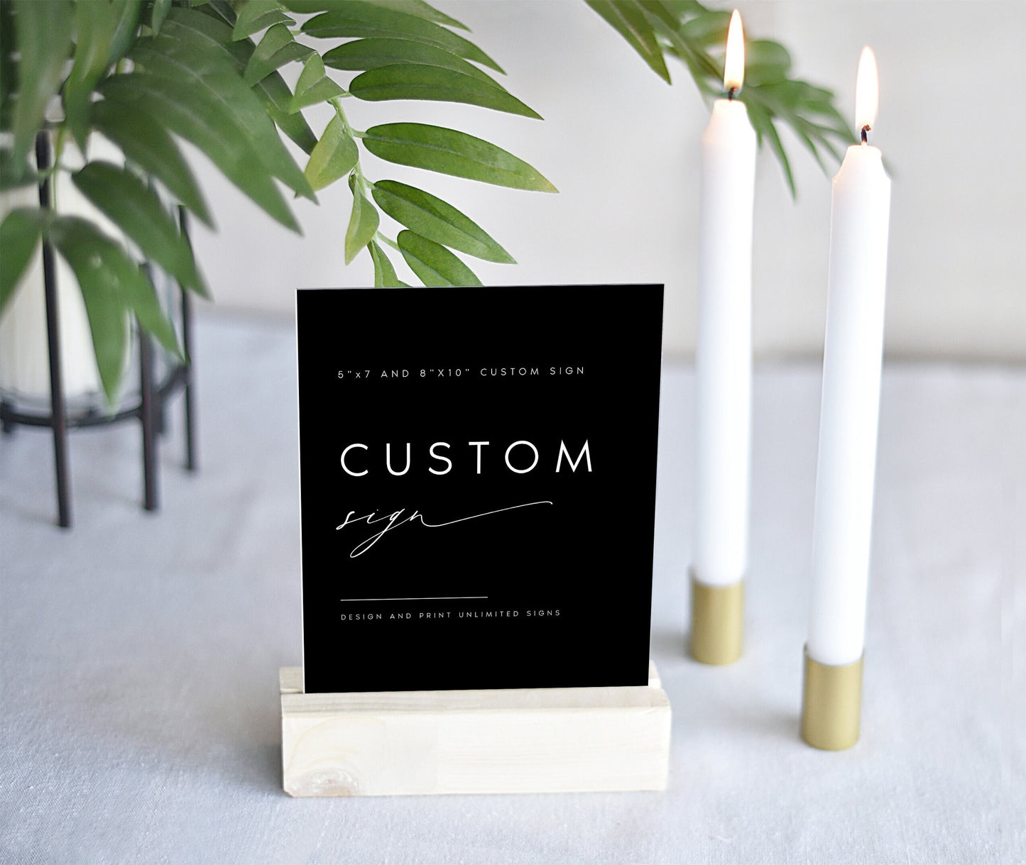 Nina Modern Black Wedding Sign Template