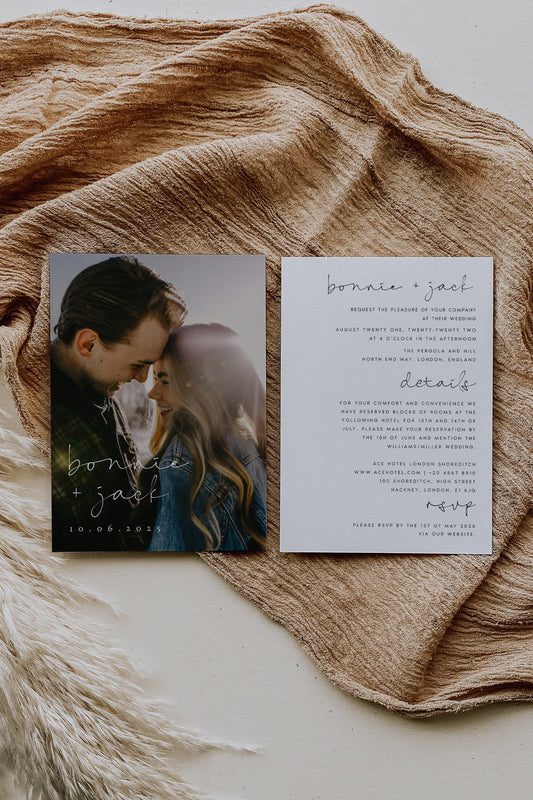 Bonnie Minimalist Wedding Invitation Template