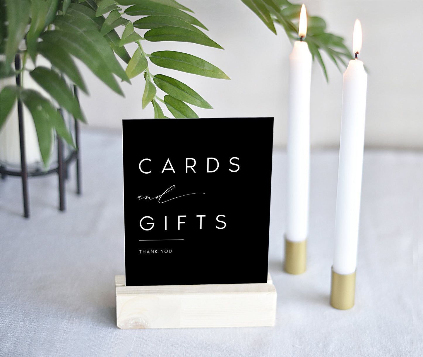 Nina Black Cards and Gifts Sign