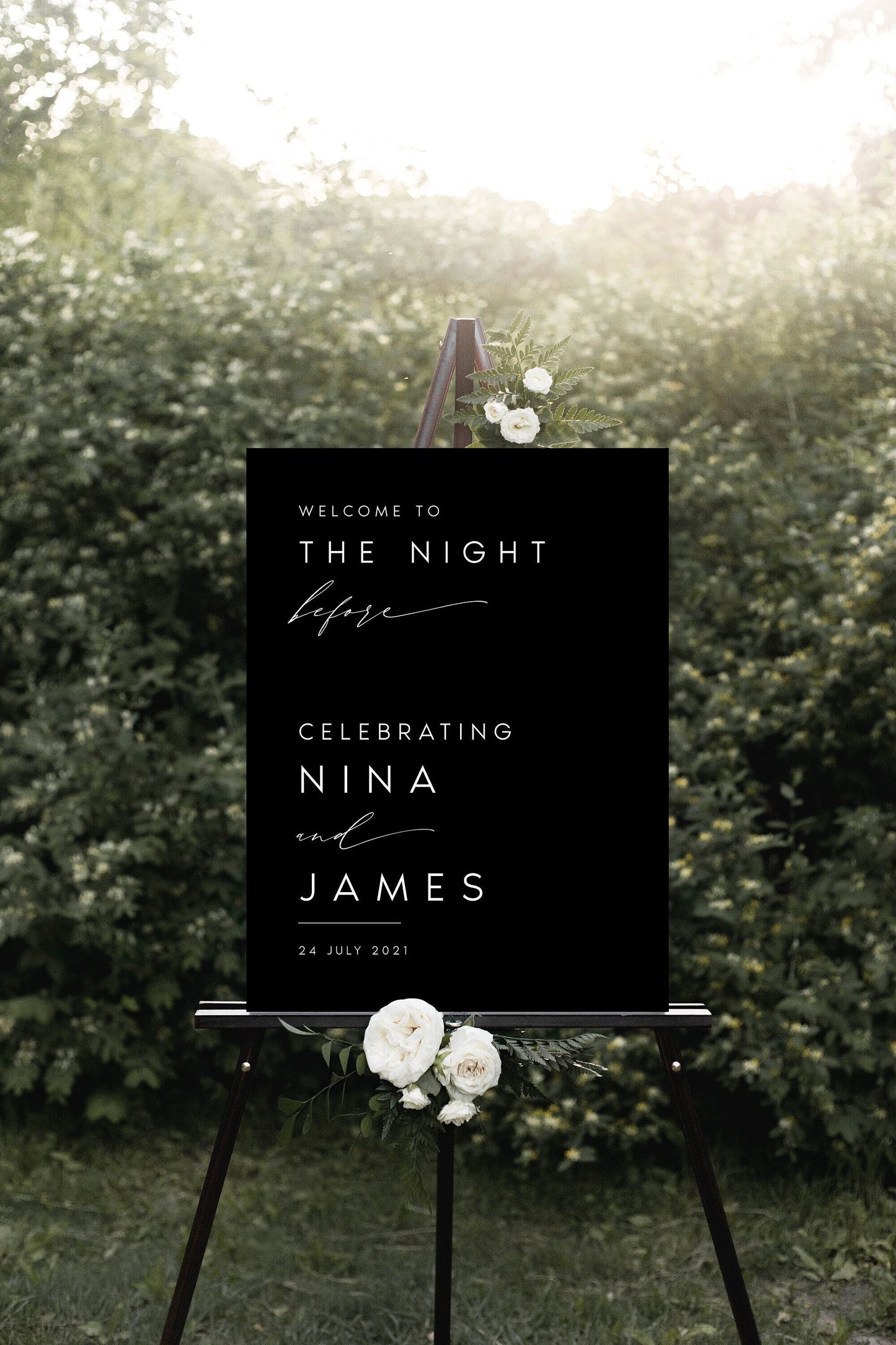 Nina Rehearsal Dinner Welcome Sign Template