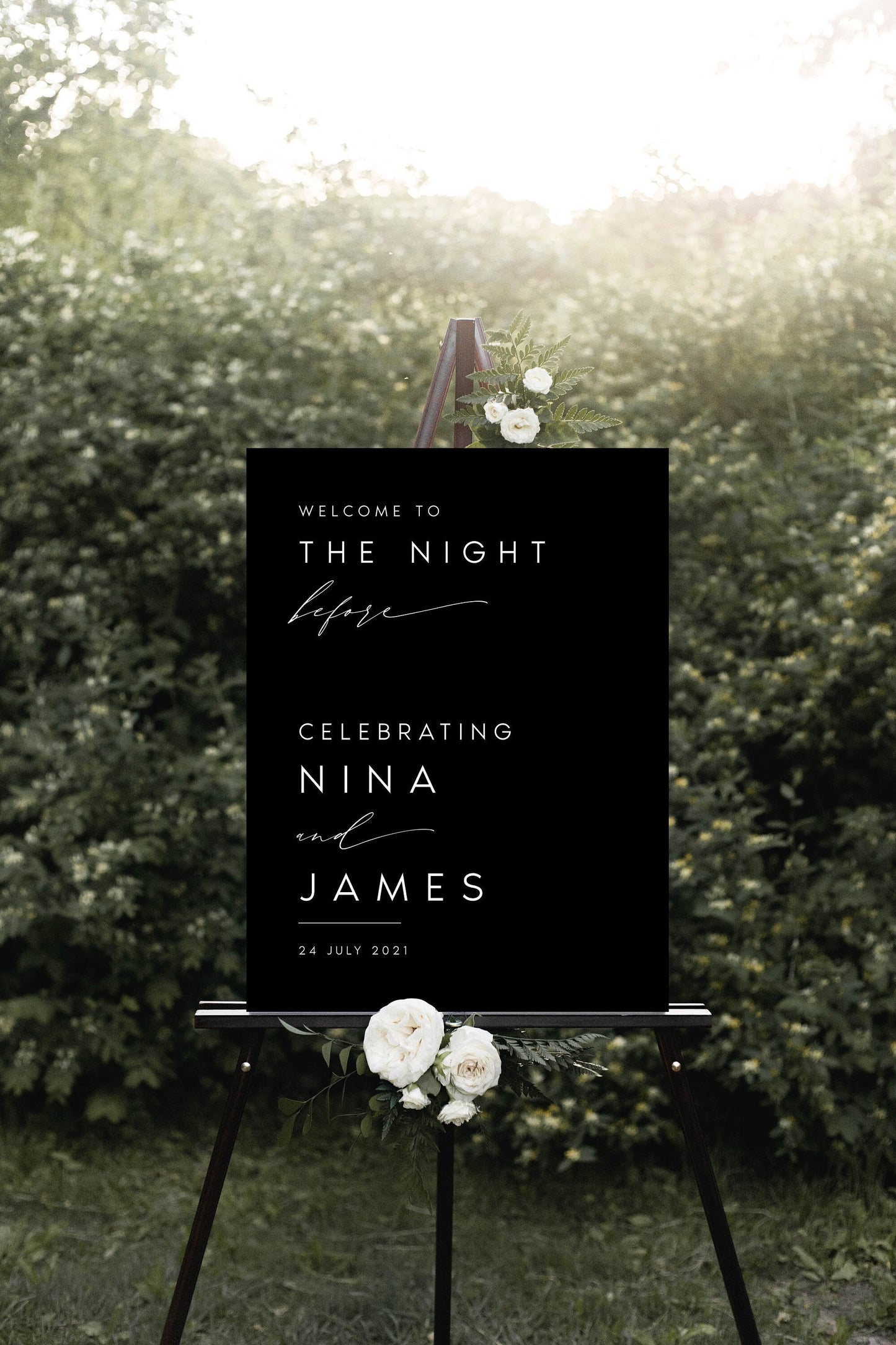 Nina The Night Before Welcome Sign Template