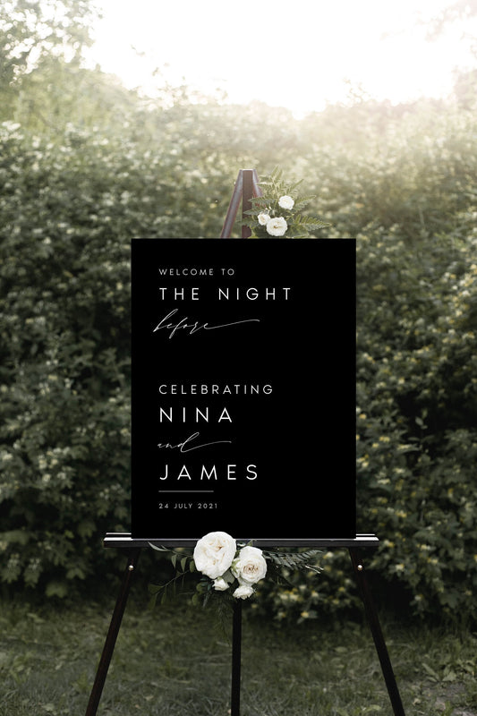 Nina The Night Before Welcome Sign Template