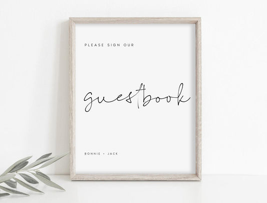 Bonnie Please Sign Our Guestbook Sign Printable