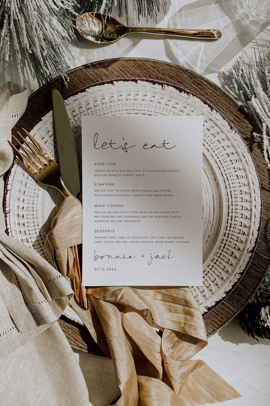 Bonnie Wedding Menu Template