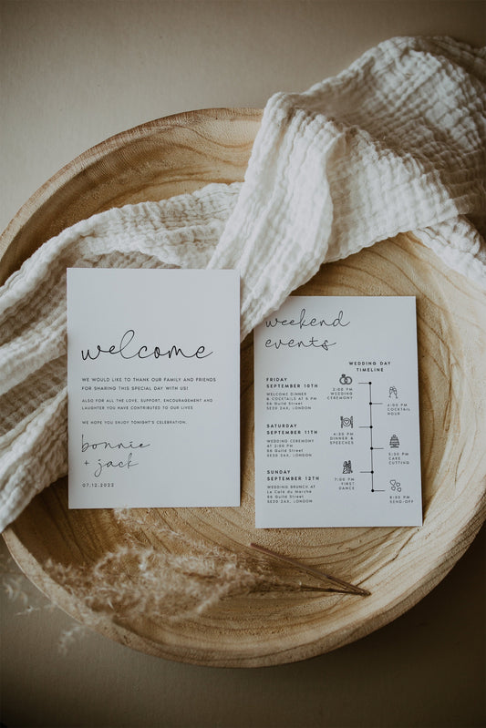 Bonnie Modern Wedding Itinerary Template