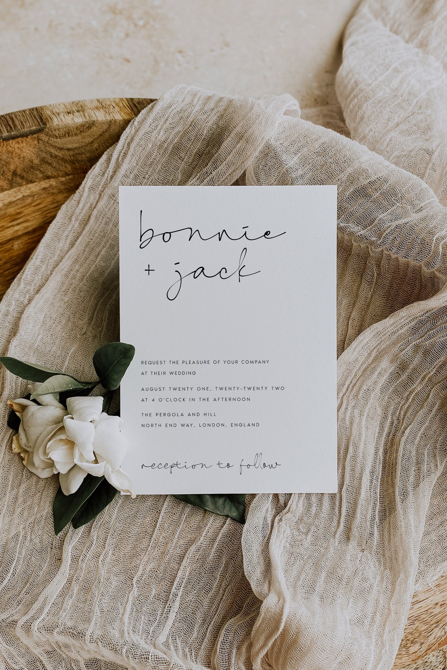 Bonnie Modern Wedding Invitation Set Template