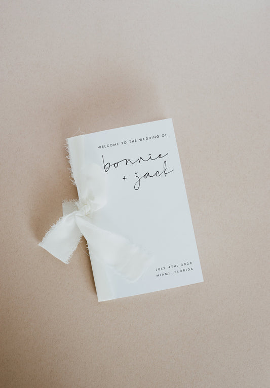 Bonnie Minimalist Foldable Wedding Program Template