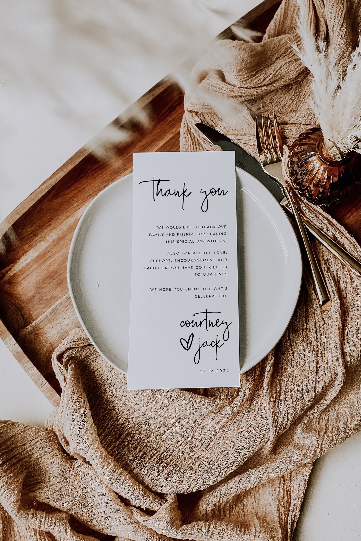 Courtney Modern Thank You Card Template