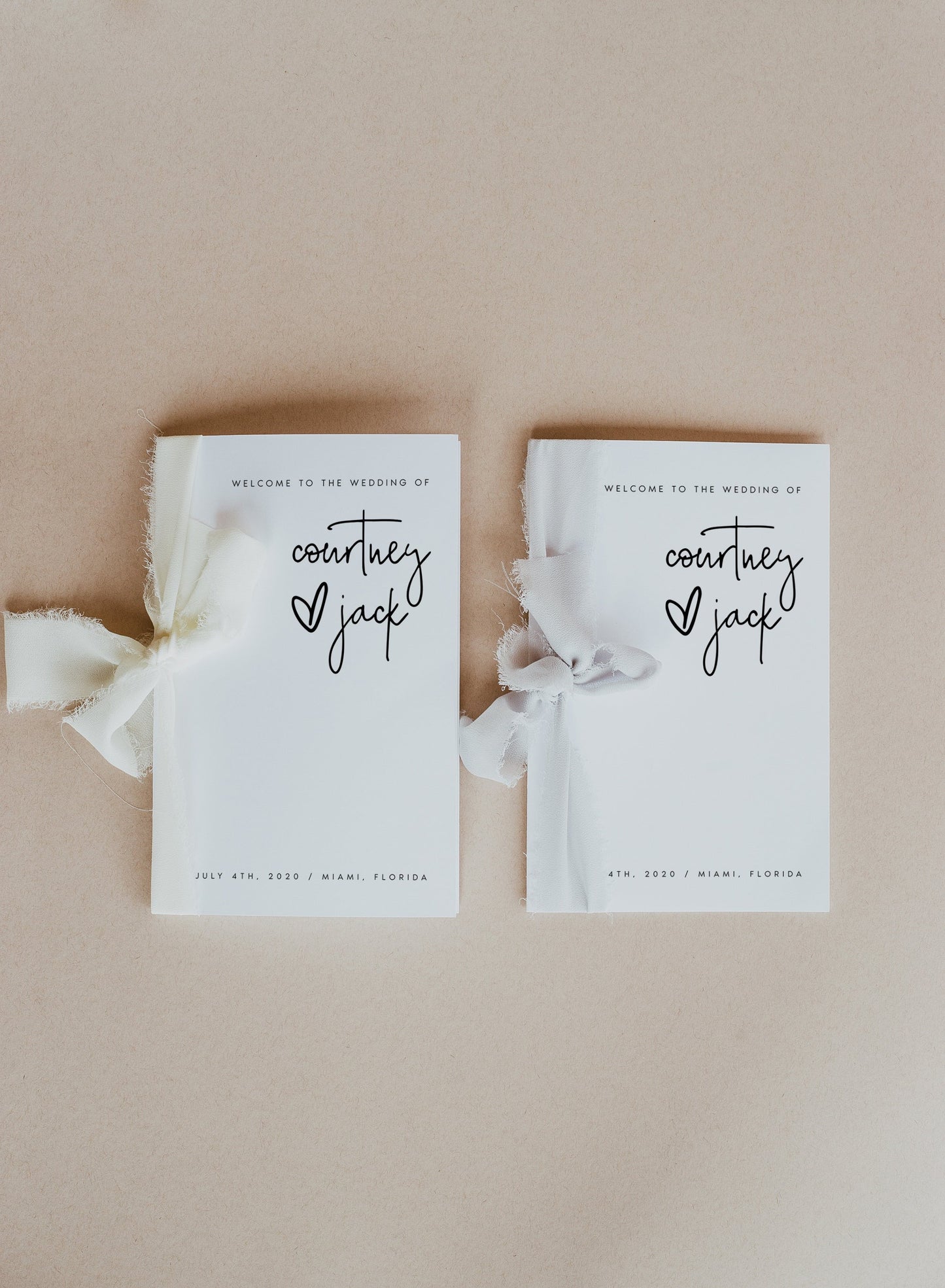 Courtney Minimal Foldable Wedding Program Template