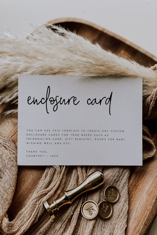 Courtney Wedding Enclosure Card Template