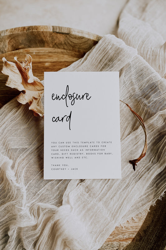 Courtney Modern Wedding Enclosure Card Template