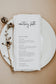 Courtney Minimal Wedding Menu with Guest Name Template