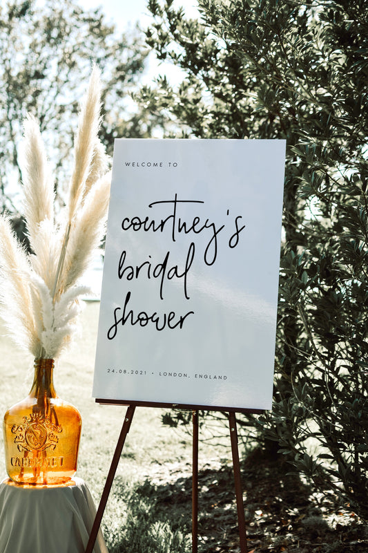 Courtney Minimalist Bridal Shower Welcome Sign Template