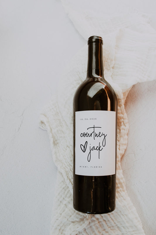 Courtney Modern Wine Label Template