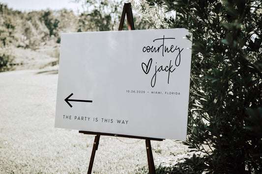 Courtney Minimalist Wedding Direction Sign