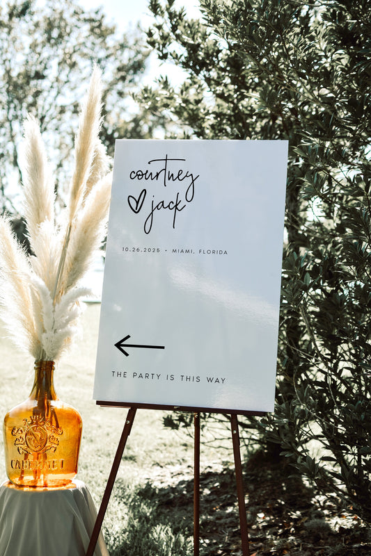 Courtney Wedding Direction Sign