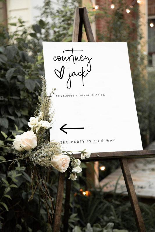 Courtney Wedding Direction Sign