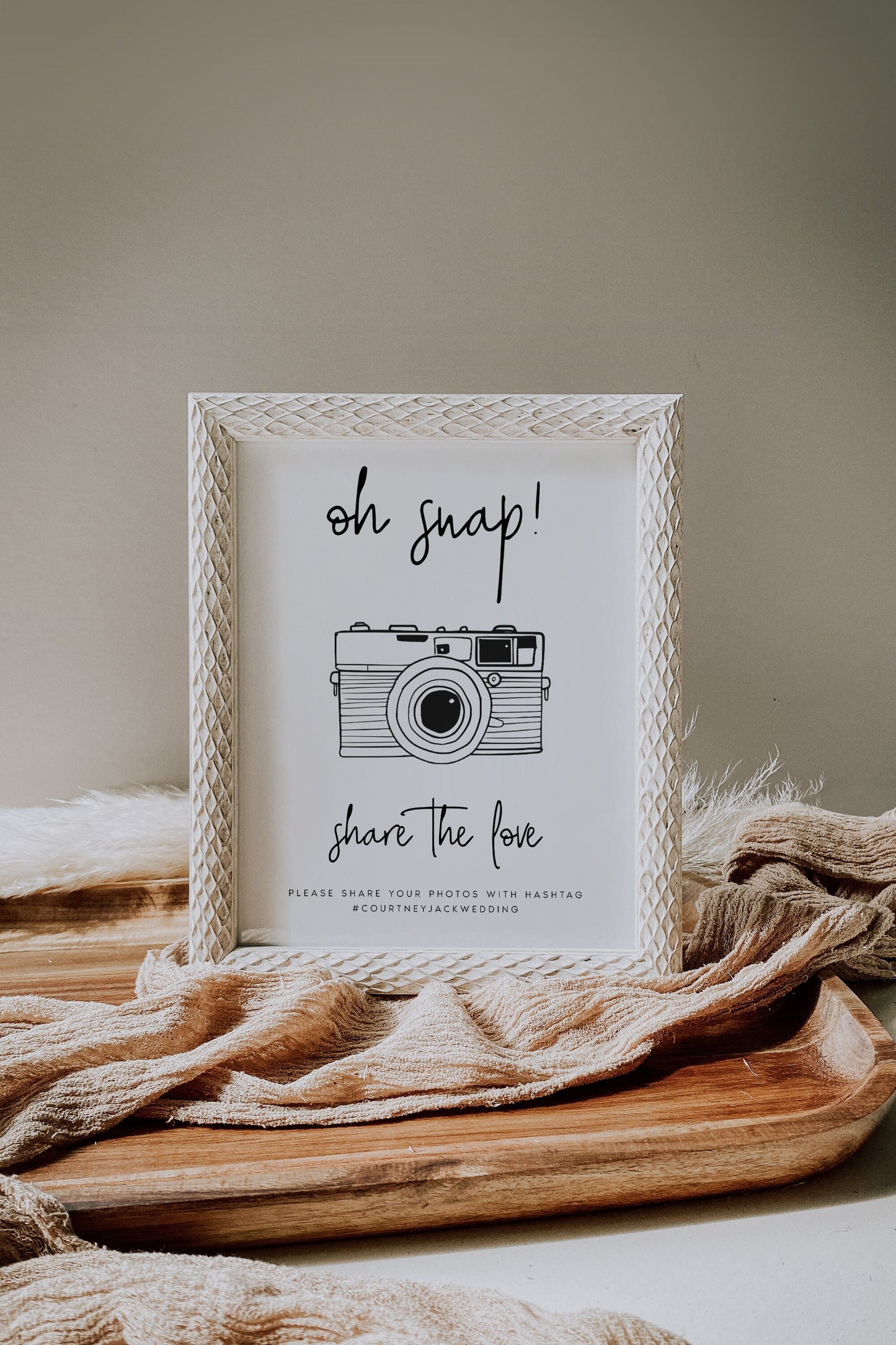 Courtney Wedding Hashtag Sign Template