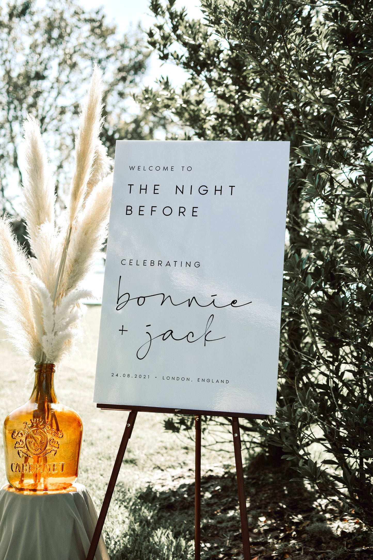 Bonnie Modern Rehearsal Dinner Sign