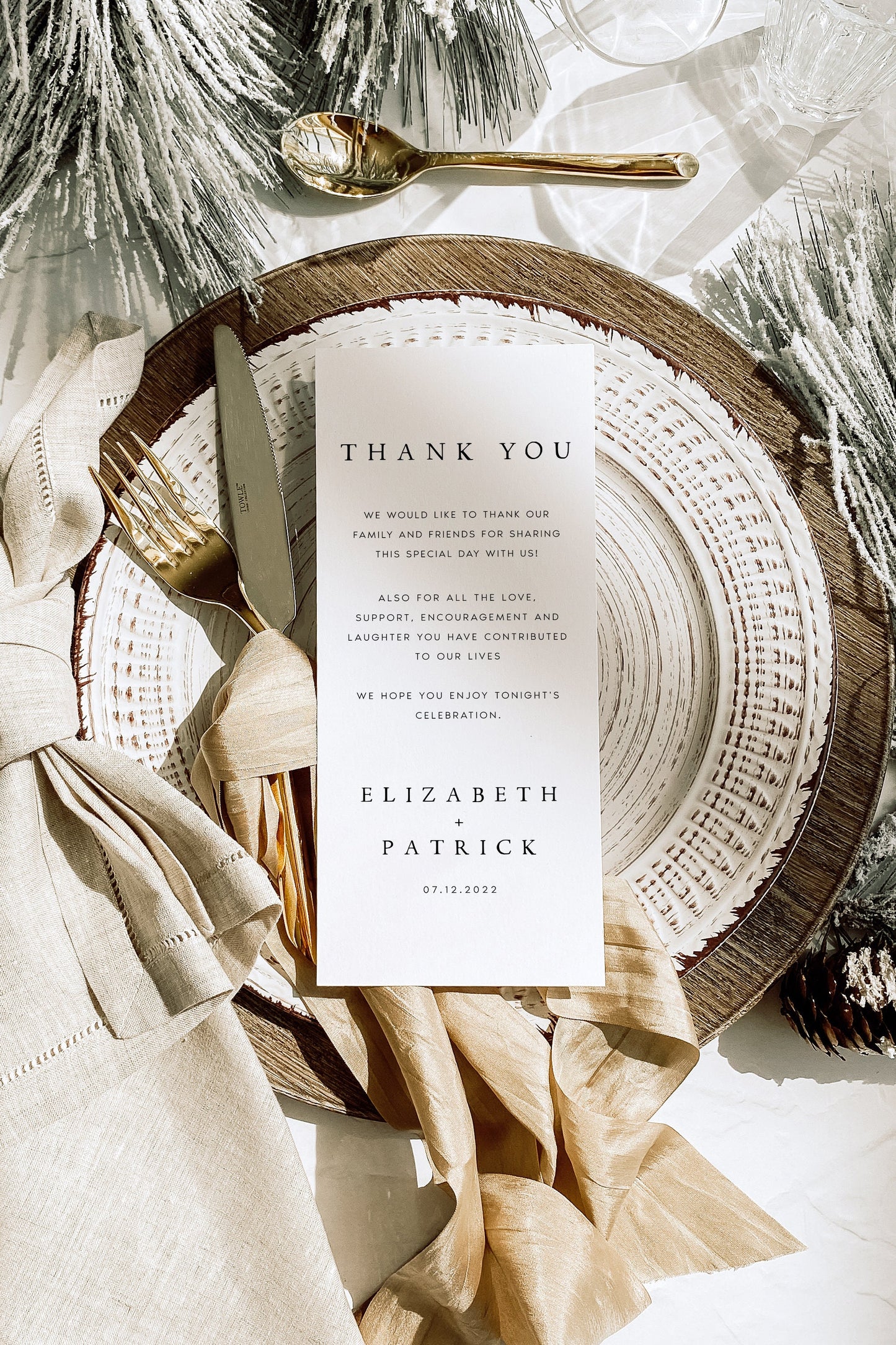 Elizabeth Modern Wedding Thank You Card Template