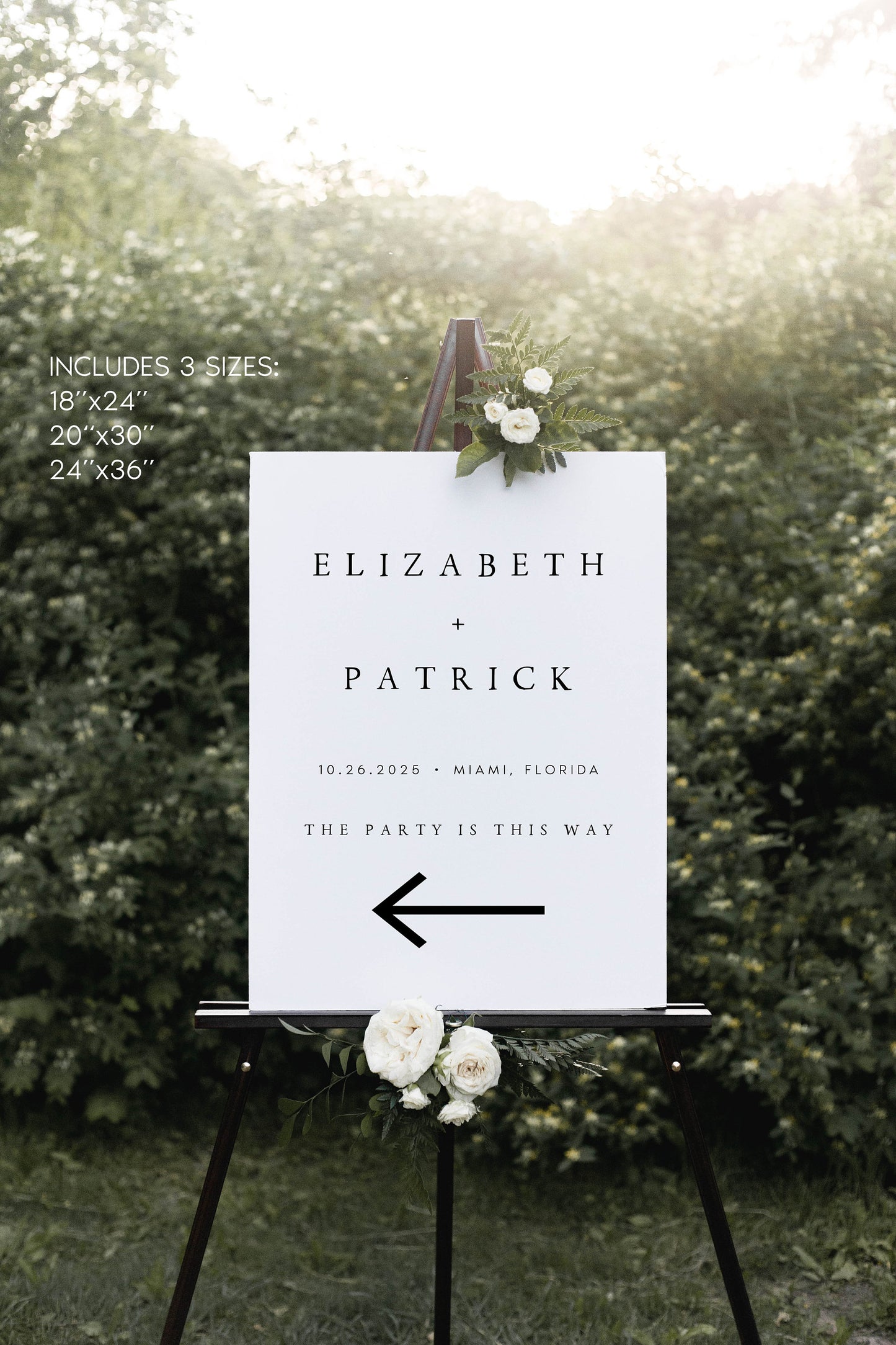 Elizabeth Wedding This Way Sign Template Download