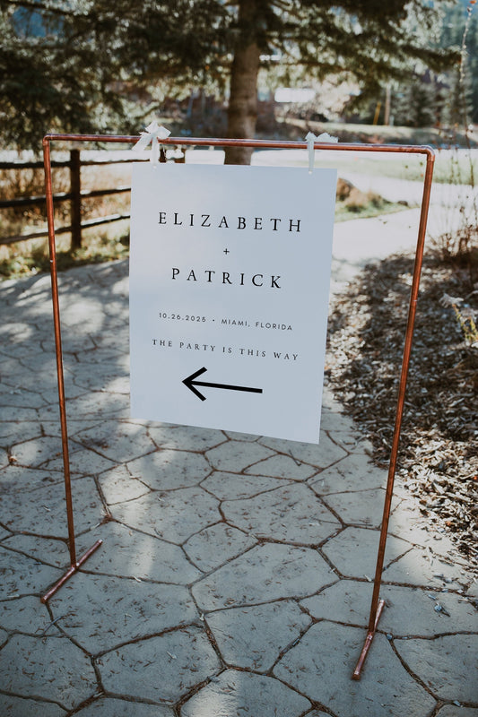 Elizabeth Wedding This Way Sign Template Download