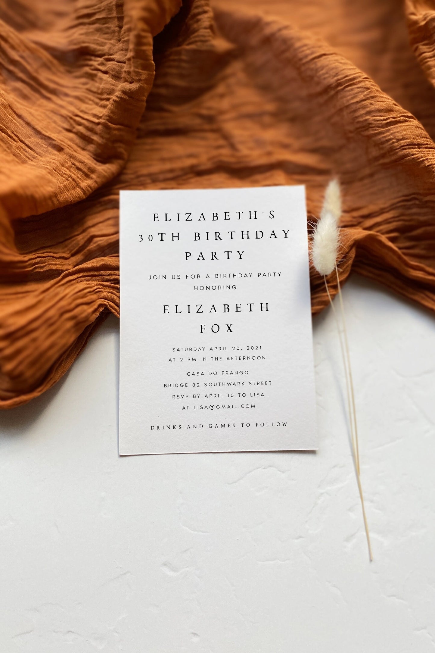 Elizabeth Modern Birthday Invitation Template