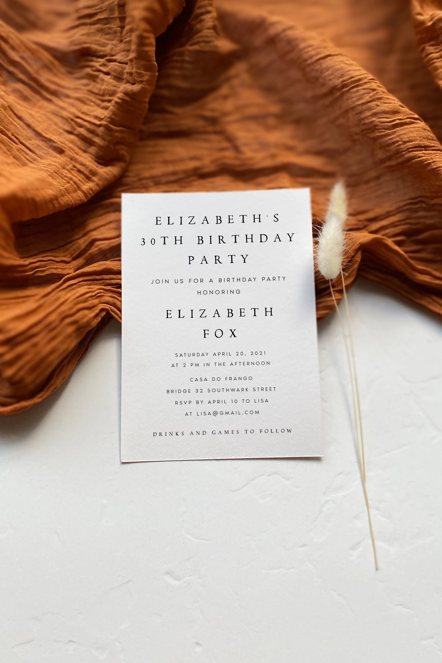 Elizabeth Birthday Invitation Template