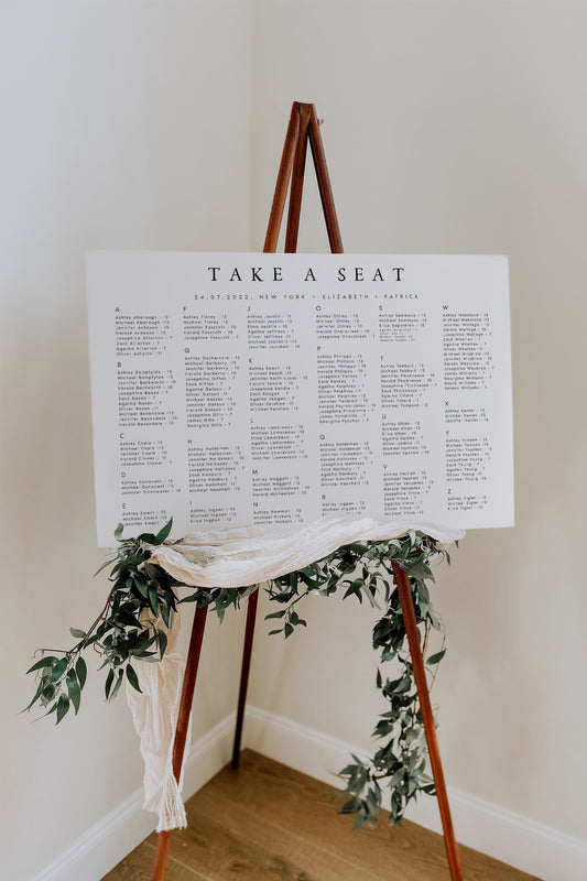 Elizabeth Editable Elegant Seating Chart Template