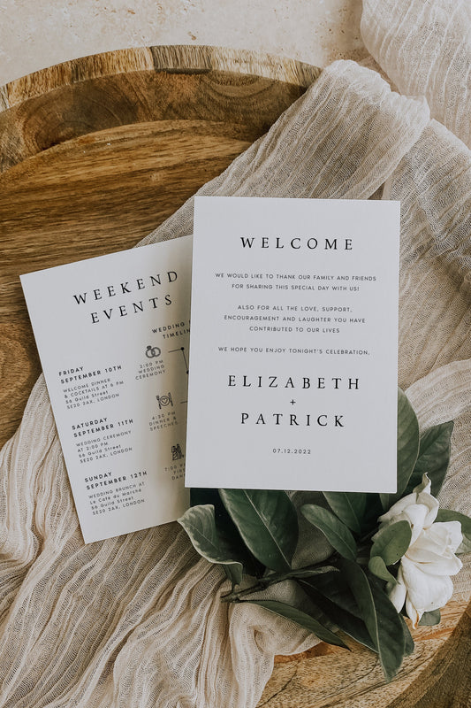 Elizabeth Elegant Wedding Itinerary Template Download