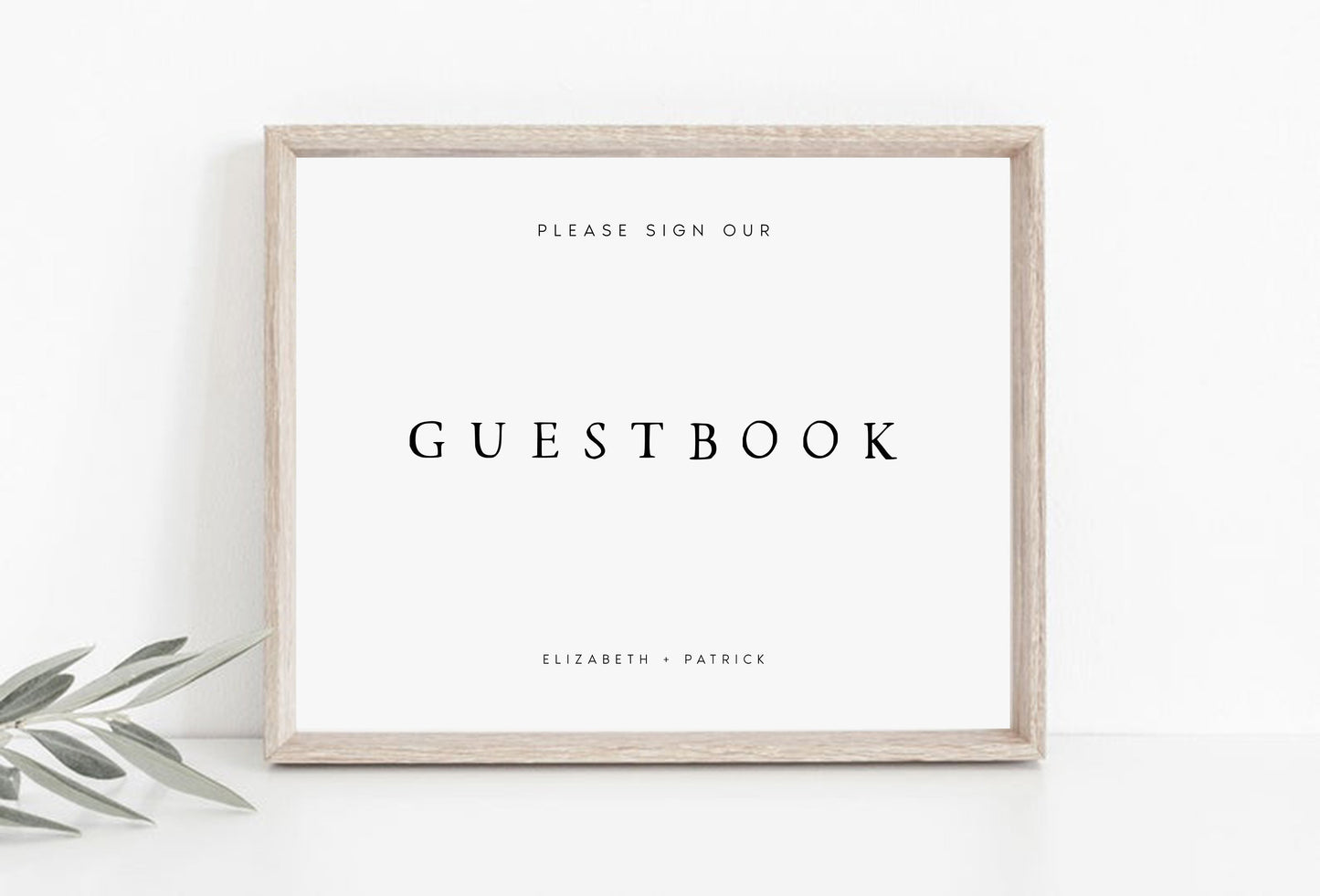 Elizabeth Elegant Guest Book Sign Template