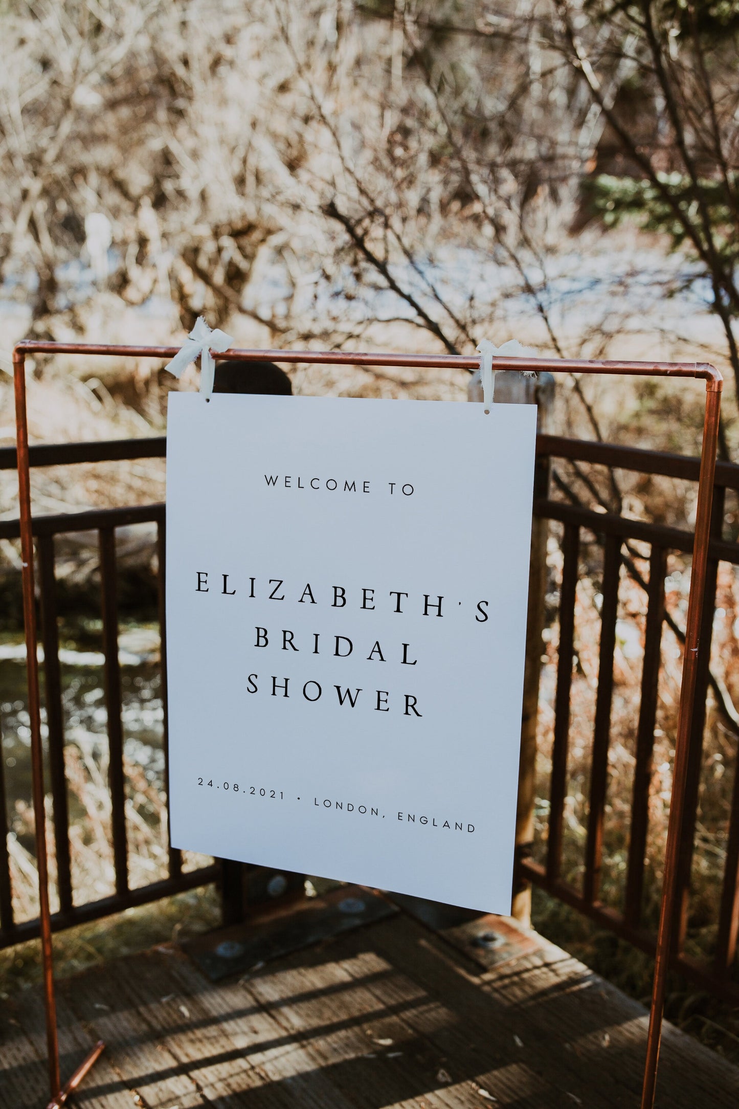 Elizabeth Minimalist Bridal Brunch Welcome Sign Template