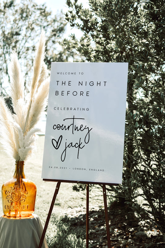 Courtney Modern Rehearsal Dinner Welcome Sign