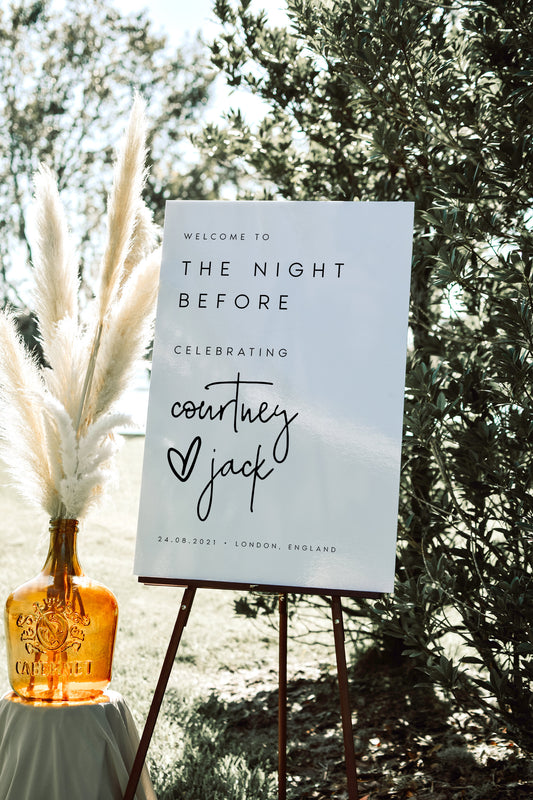 Courtney Rehearsal Dinner Welcome Sign