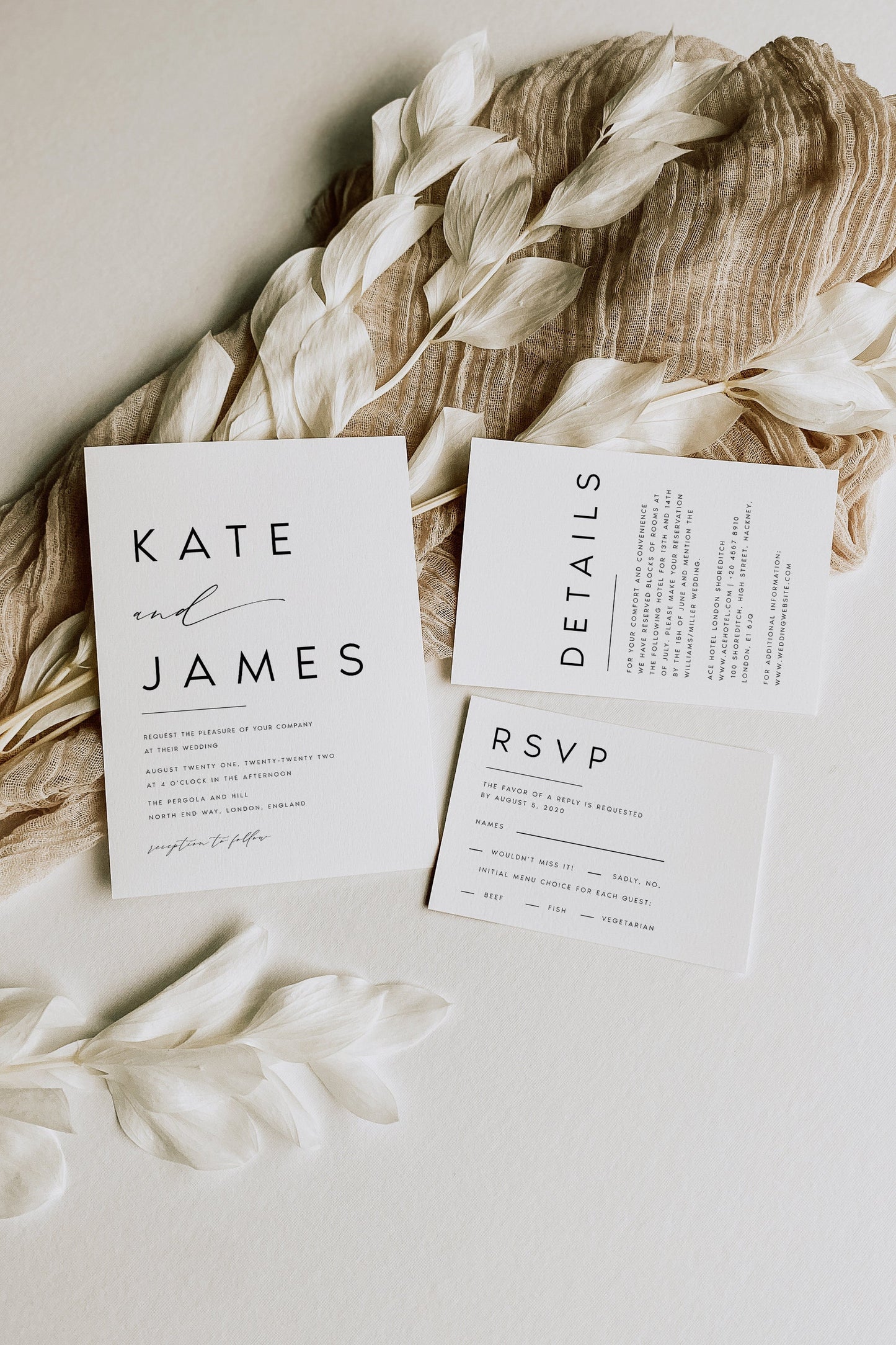 Kate Wedding Invitation Set Template