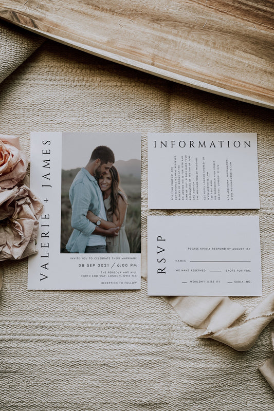 Modern Photo Wedding Invitation Template