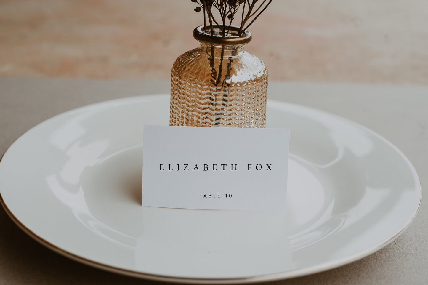 Elizabeth MINIMAL Wedding Place Cards Template