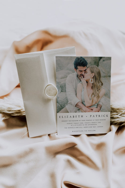 Elizabeth Minimalist Wedding Invitation Template