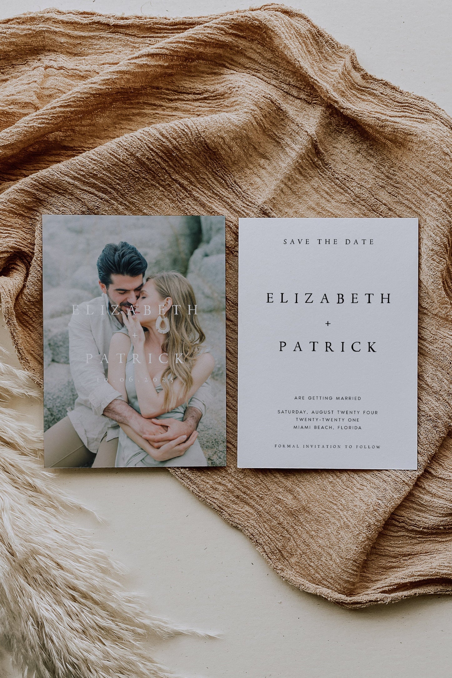 Elizabeth Double-Sided Save the Date Template