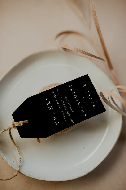 Charlotte Minimalist Wedding Favor Tag Template