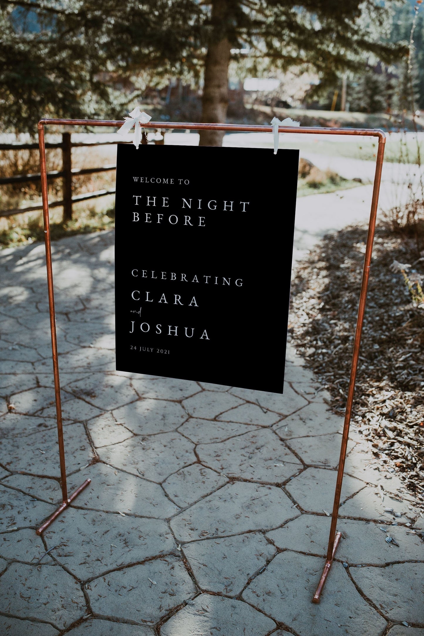 Clara Black Rehearsal Dinner Welcome Sign