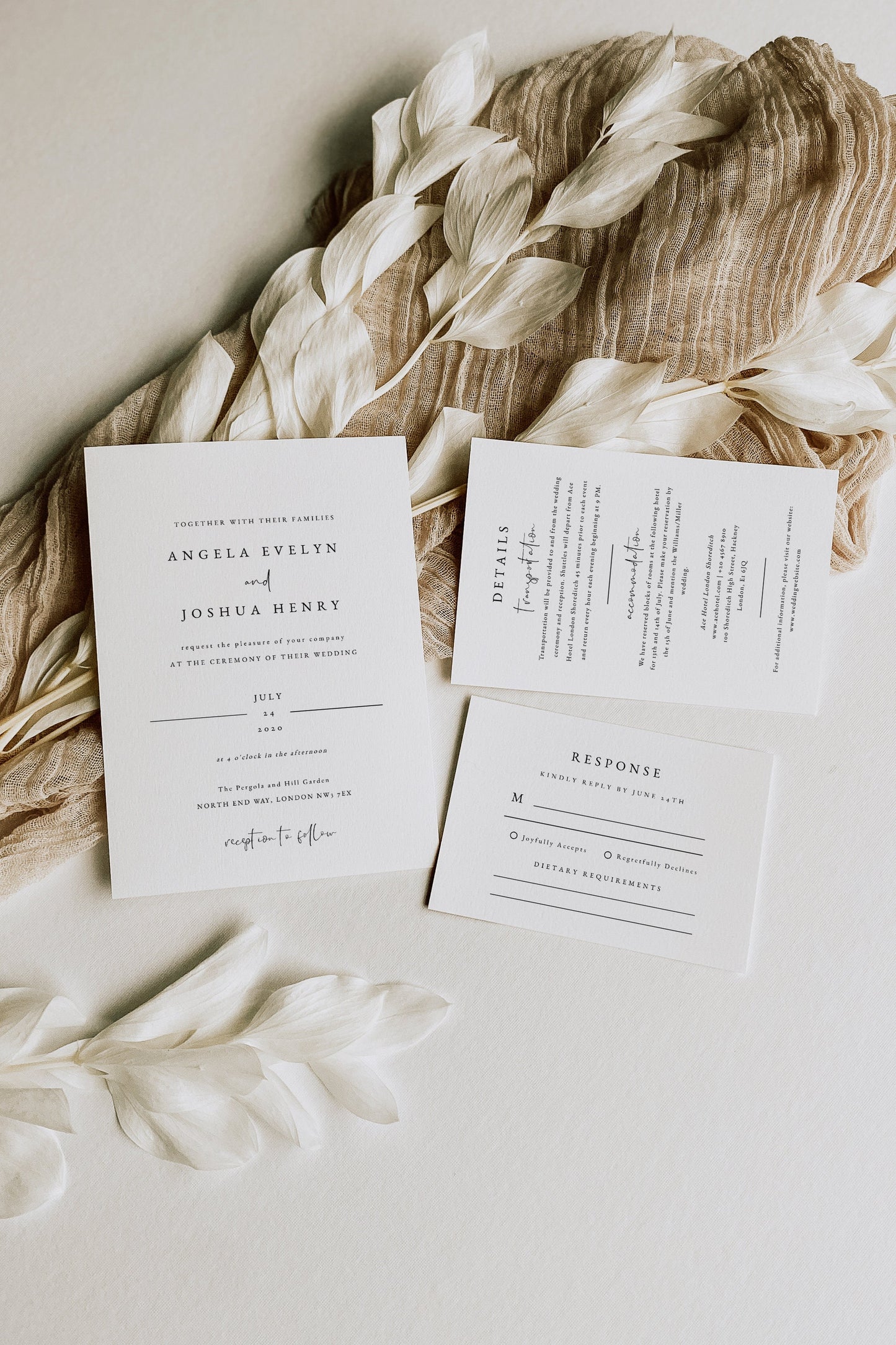 Angela Modern Wedding Invitation Suite Template