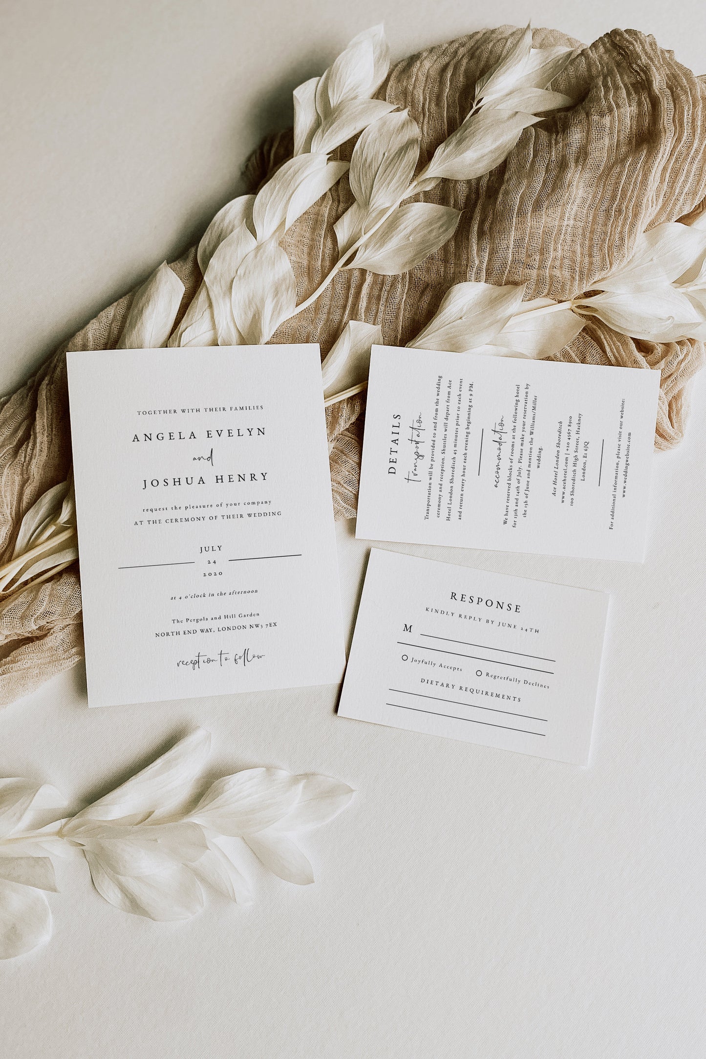 Angela Modern Wedding Invitation Set Template