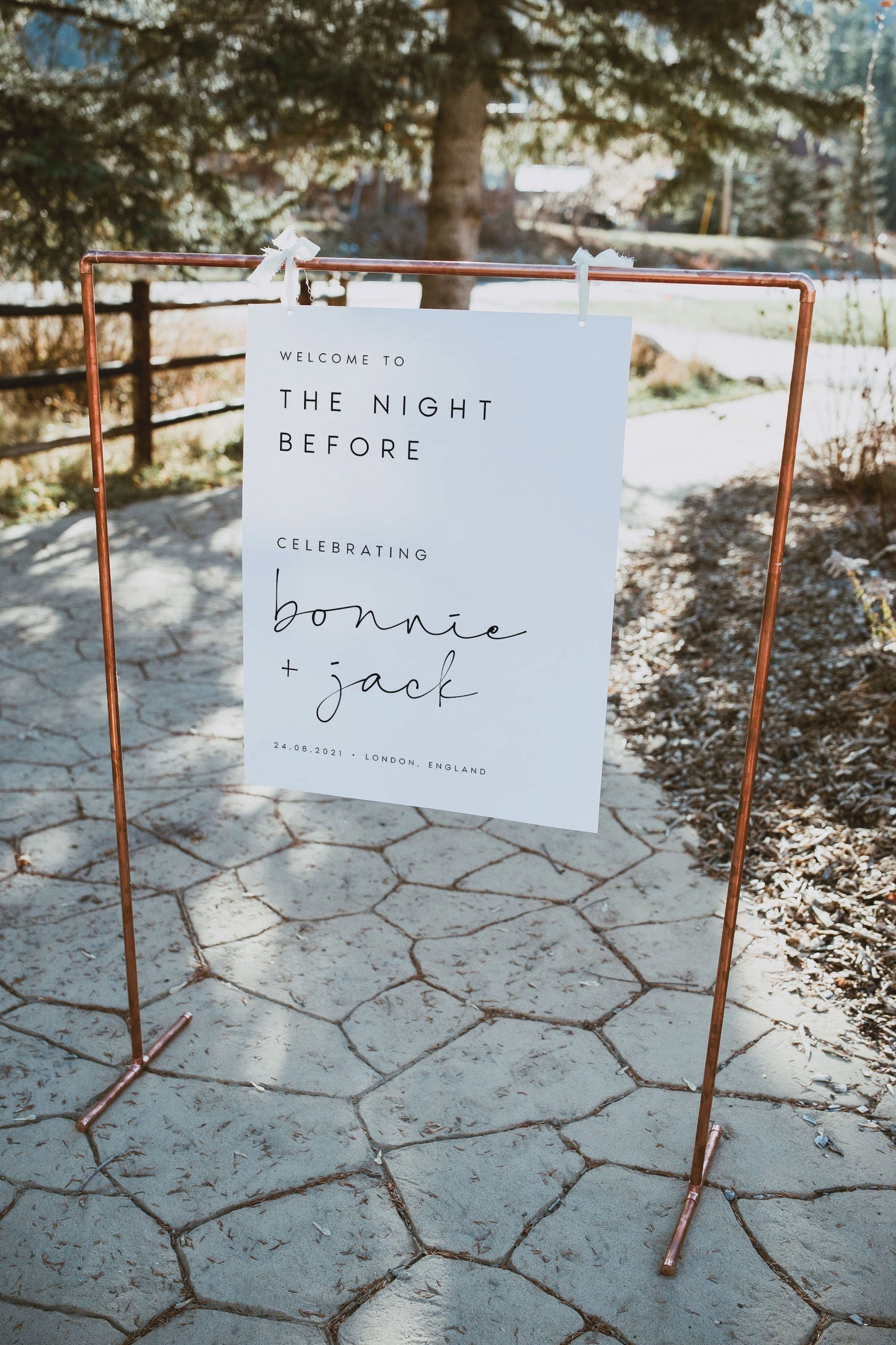 Bonnie Modern Rehearsal Dinner Sign