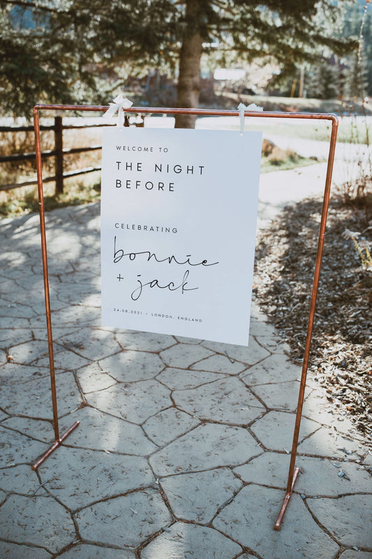 Bonnie Modern Rehearsal Dinner Sign