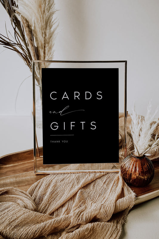 Nina Minimalist Cards and Gifts Sign