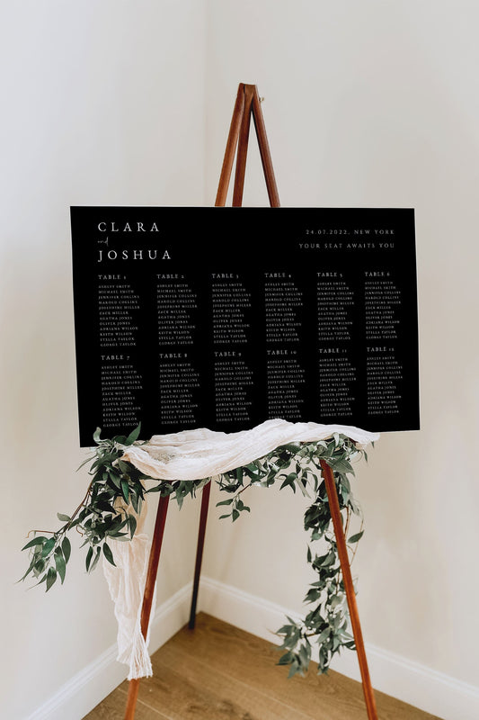 Clara Minimalist Wedding Seating Chart Template